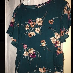 floral navy blue shirt